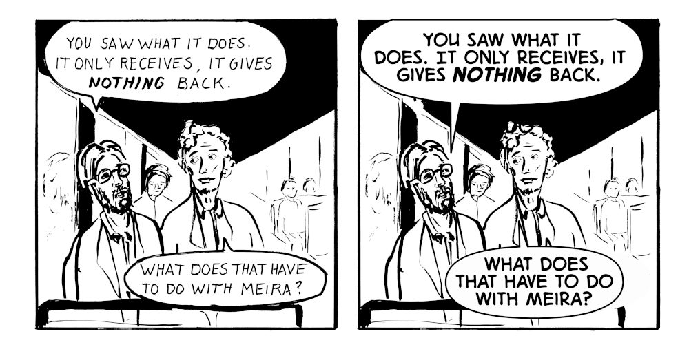 Handlettering and digital lettering of the same panel