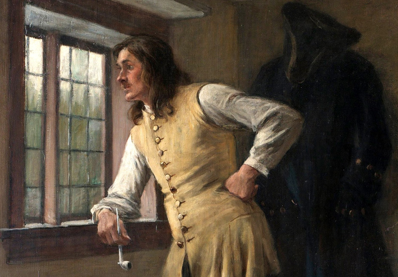 Vantande karolin. Målning av Gustaf Cederstrom.